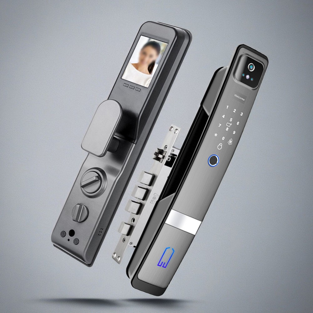 Smart Door Lock,3D Face Recognition Camera FingerPrint Password Security Lock