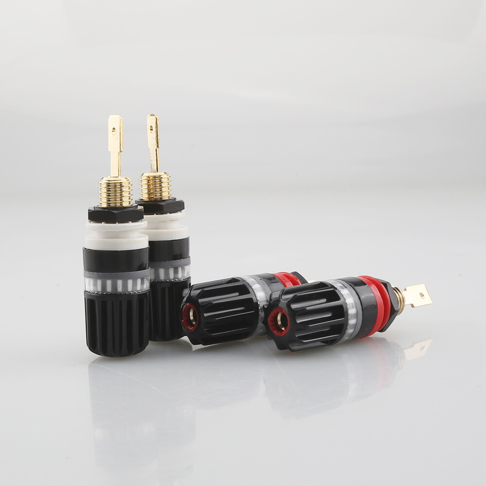 4Pcs HI-End Brass Speaker Binding Post Audiophile Amplifier Terminal Connector