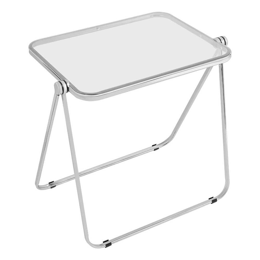 Clear Folding Table Portable Home Office Small Computer Desk Indoor Side Table