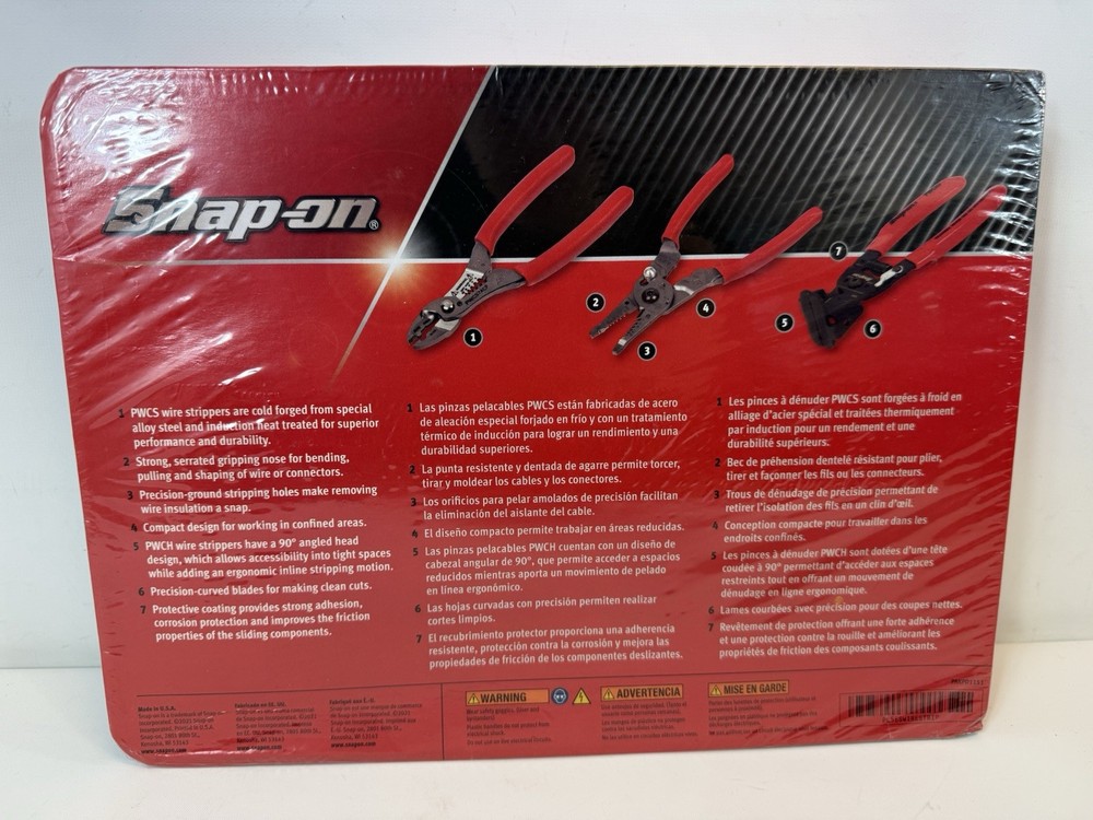 NEW SNAP ON PL5ESWIRESTRIP 5pc RED Essential Wire Stripper Set NEW