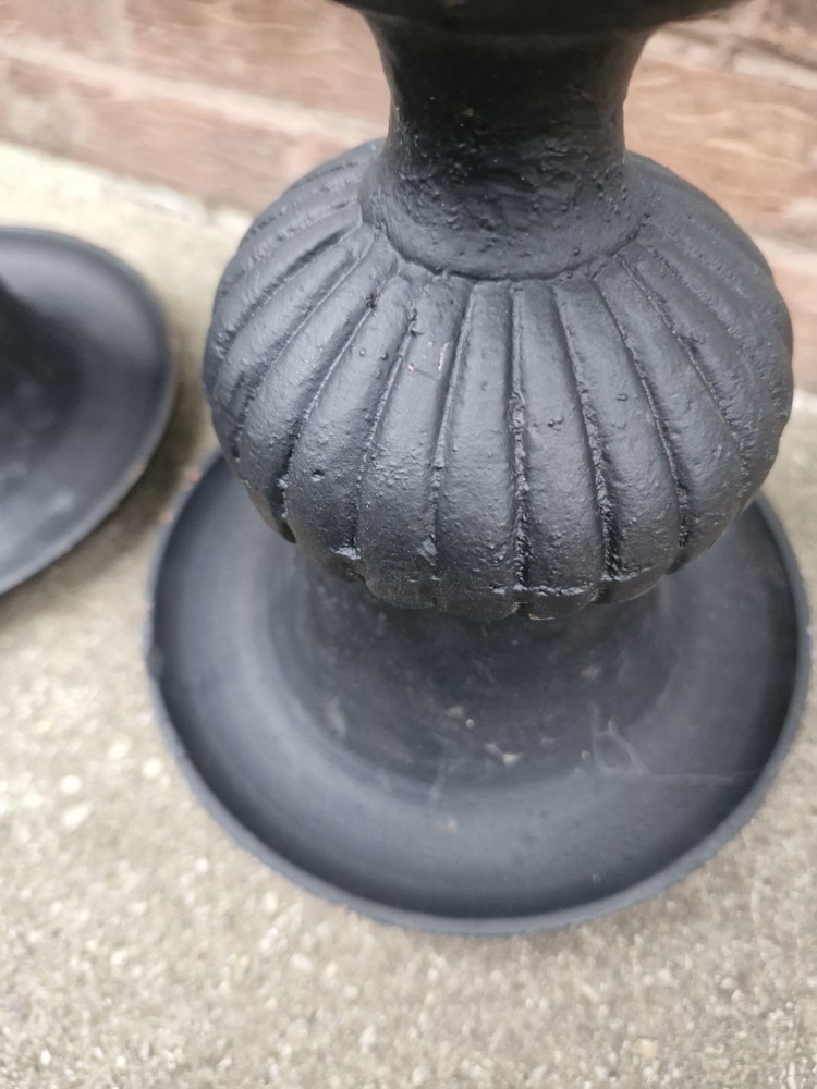 Pair Cast Iron Minature Classical Urns