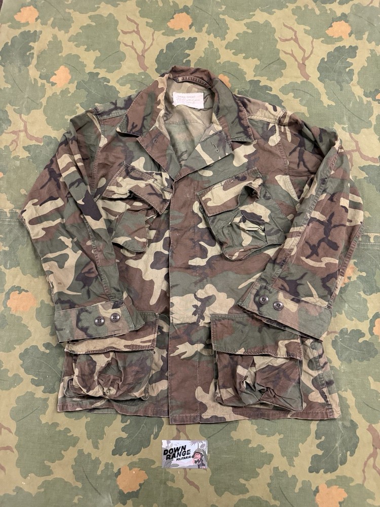 Vietnam War  U.S.  1st Pattern Poplin Non Rip Stop ERDL  Jacket Small Short