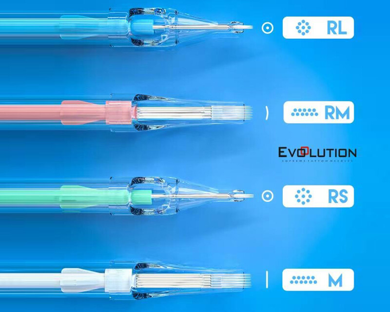 20 Round Shaders EVOLUTION Long Cartridge #12 0.35mm Tattoo Needles Loop Bars