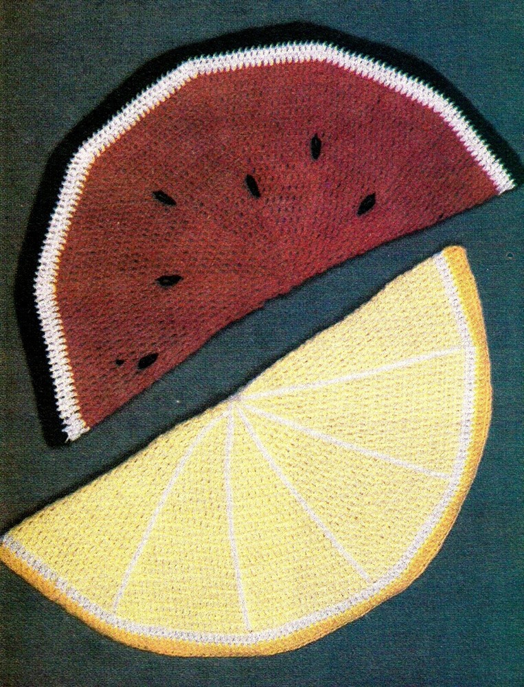 SUMMER Watermelon & Lemon Slice Rugs/Decor/Crochet Pattern INSTRUCTIONS ONLY