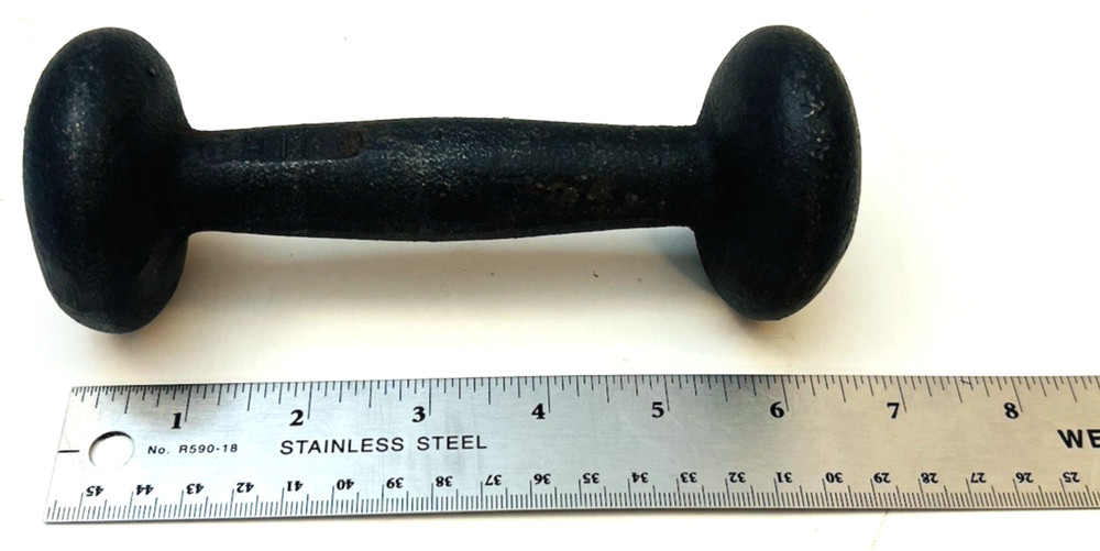 Vtg BFCO Single 3 lb Cast Iron Dumbbell