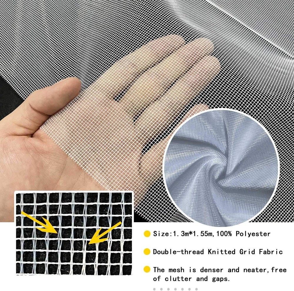 Window Screen Mesh Magic Curtain Self-Adhesive Fly Bug Insect Mosquito Net White
