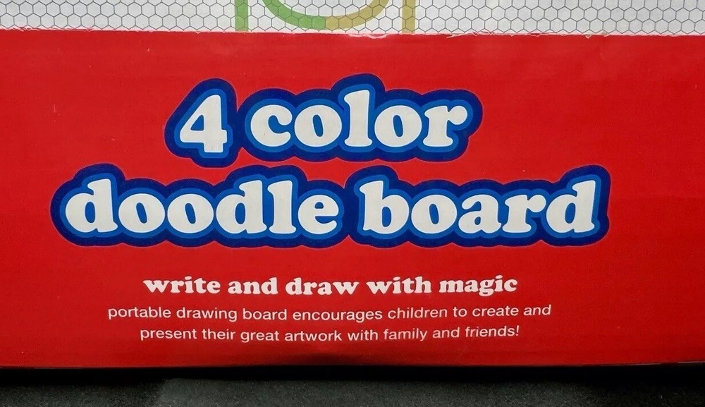 4 Color Doodle Board Portable Toy Write Artwork Create Draw Magic 3+ Play Right