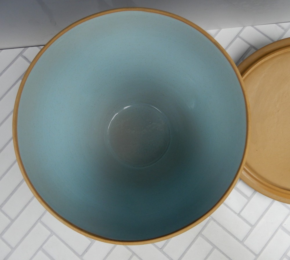 Mediterranean Blue Terracottata Pot Bowl With Lid