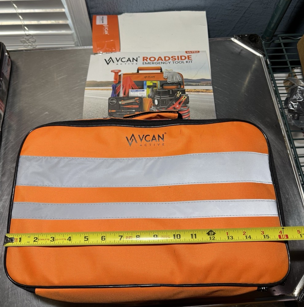 Car Emergency Kit with Portable Air Compressor, First Aid Kit, Jumper Cables,...