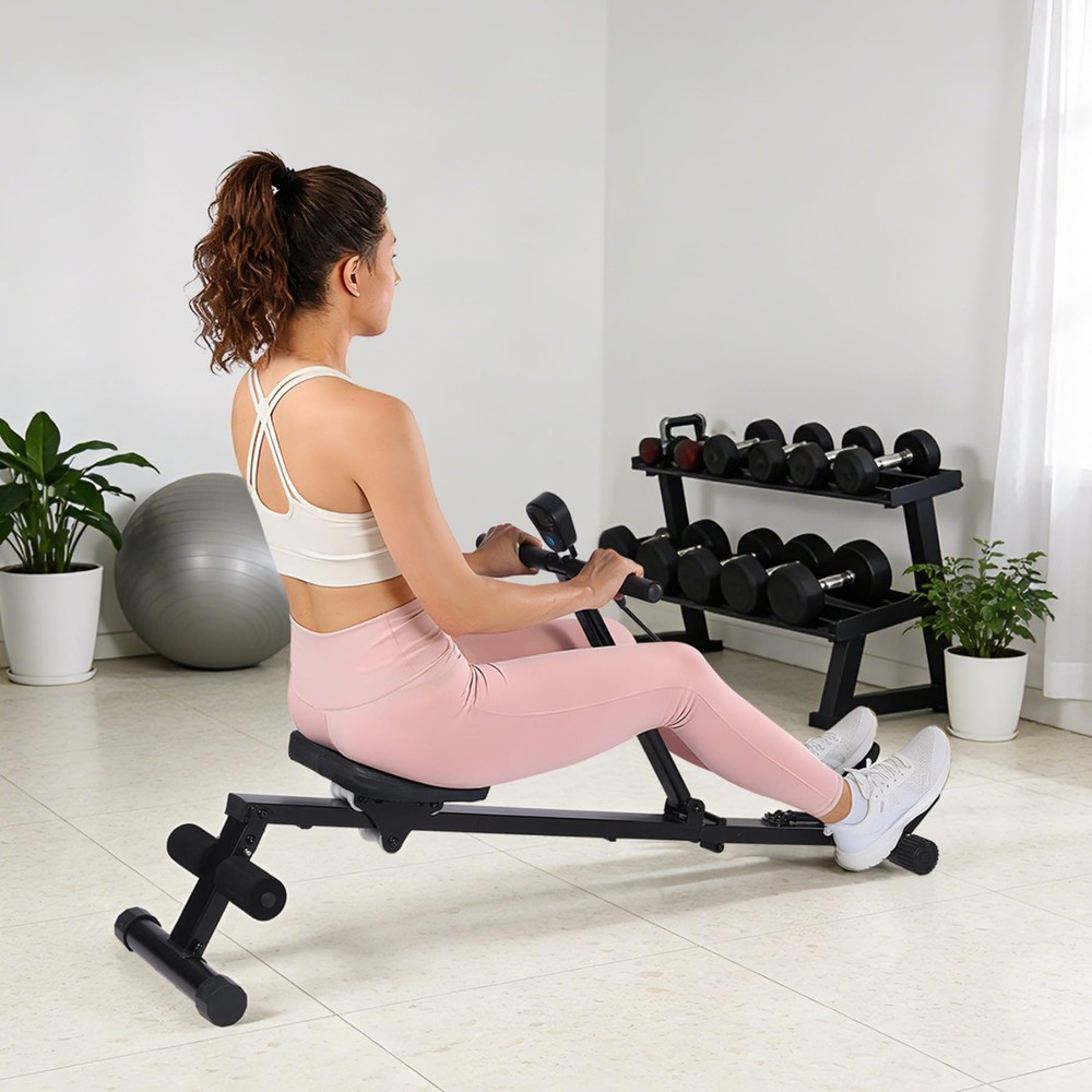 Exercise Rowing Machine Rower w/LCD Display 276 LB Capacity Home Gym