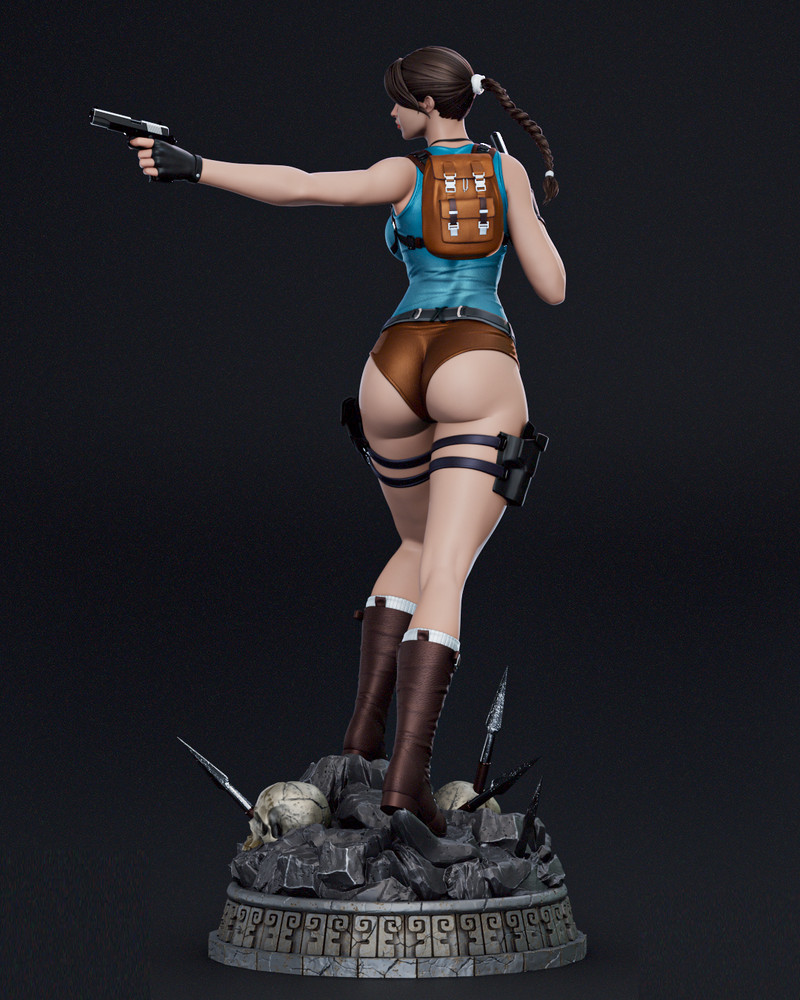 Painted Lara Croft Statue 1/4 Sexy Figure