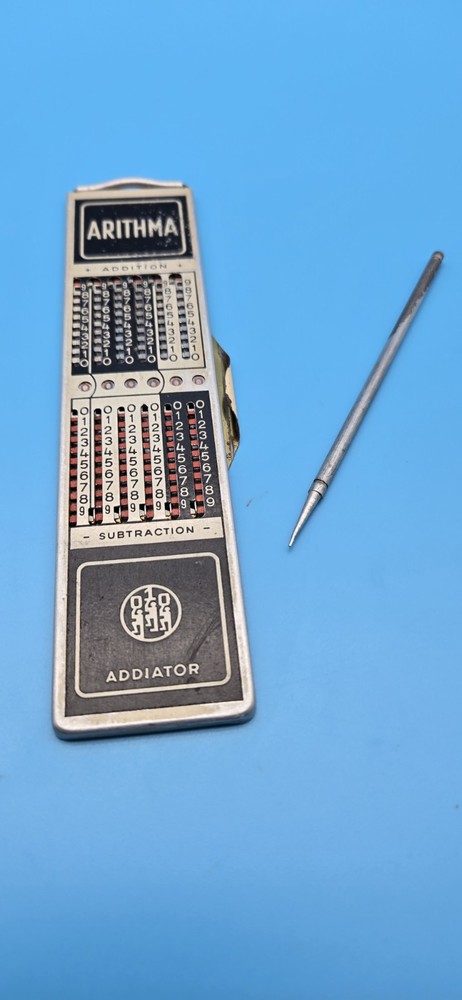 Vintage Arithma Addiator - Adding Machine Calculator with Stylus Germany