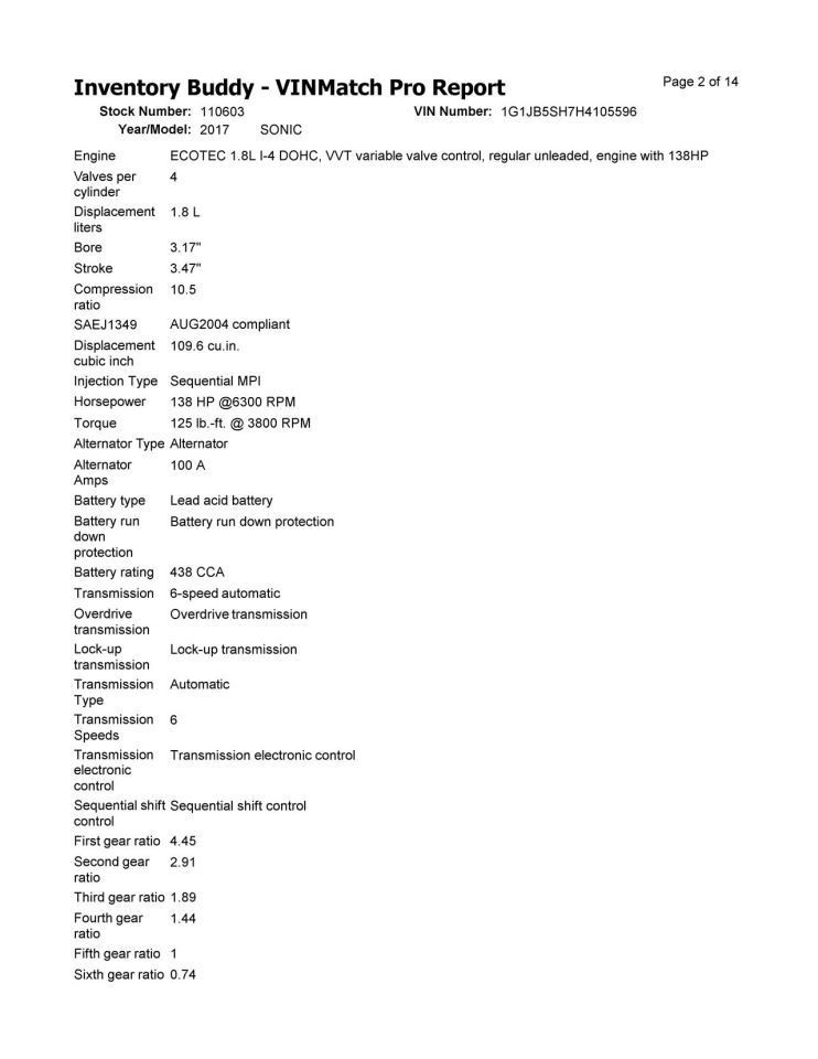 Alternator Fits 12-18 SONIC 10324293