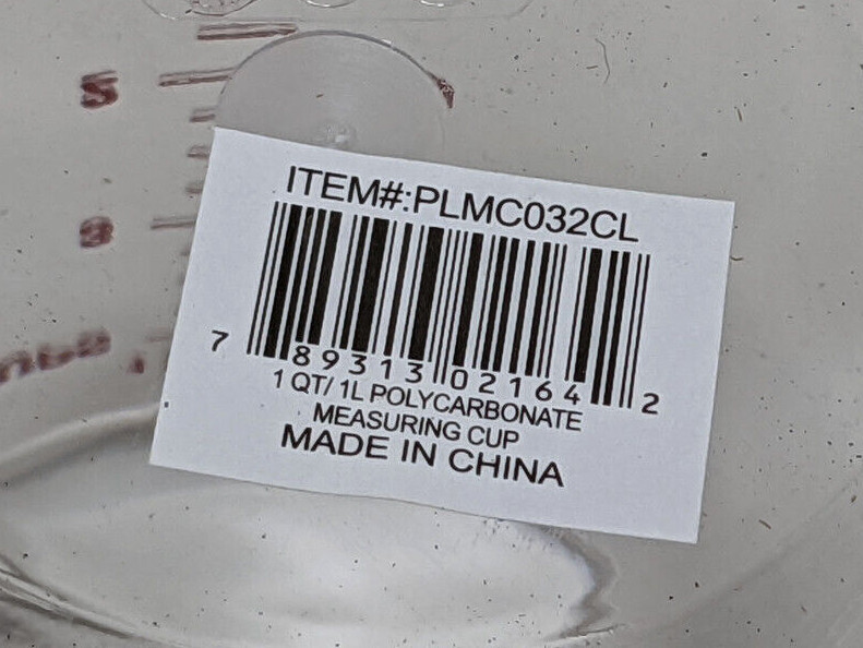 2X Thunder Group PLMC032CL 1-Quart / Liter Polycarbonate Measuring Cup