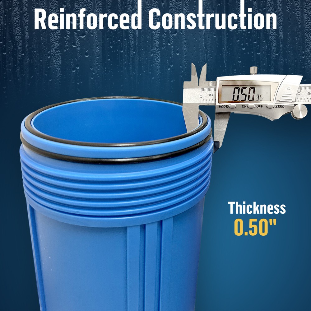 1 Blue High Capacity 20 x 4.5” Whole House Filter Purifier System 1” Brass Port