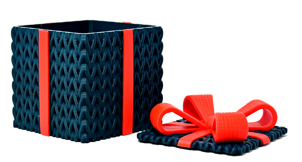 Christmas Gift Box Knitted Pattern - 3d Printed