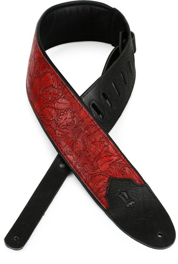 Levy's M4WP-003 3" Wide Embossed Leather Guitar Strap