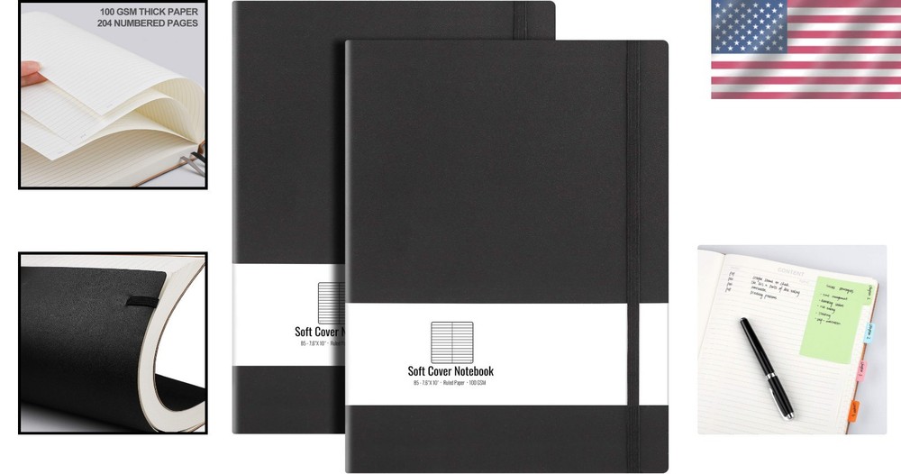 B5 Softcover College Ruled Notebooks 2-Pack