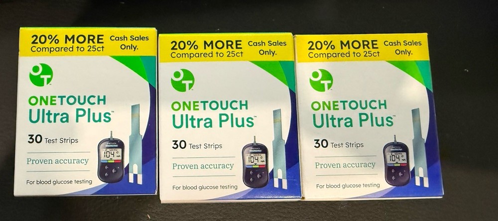 90 One Touch Ultra Plus Test Strips Expires 7/2026+