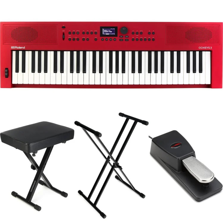 Roland GO:KEYS 3 Keyboard Essentials Bundle - Red
