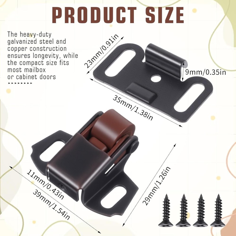 2Pack Mailbox Replacement Roller Catch Latch, Mailbox Latch Replacement Kit, Rol