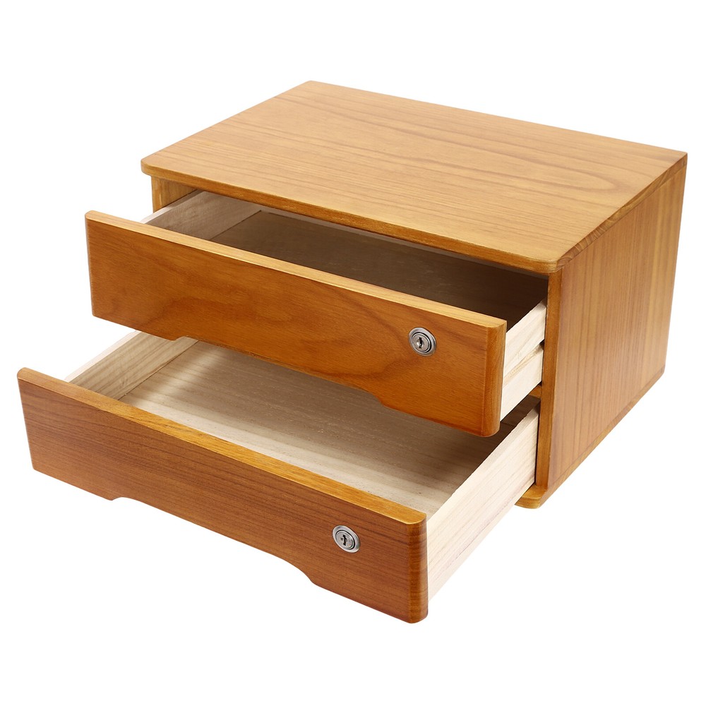 2-Tier Office Lockable Desktop Box Storage Drawer Files Organizer Multi-purpose