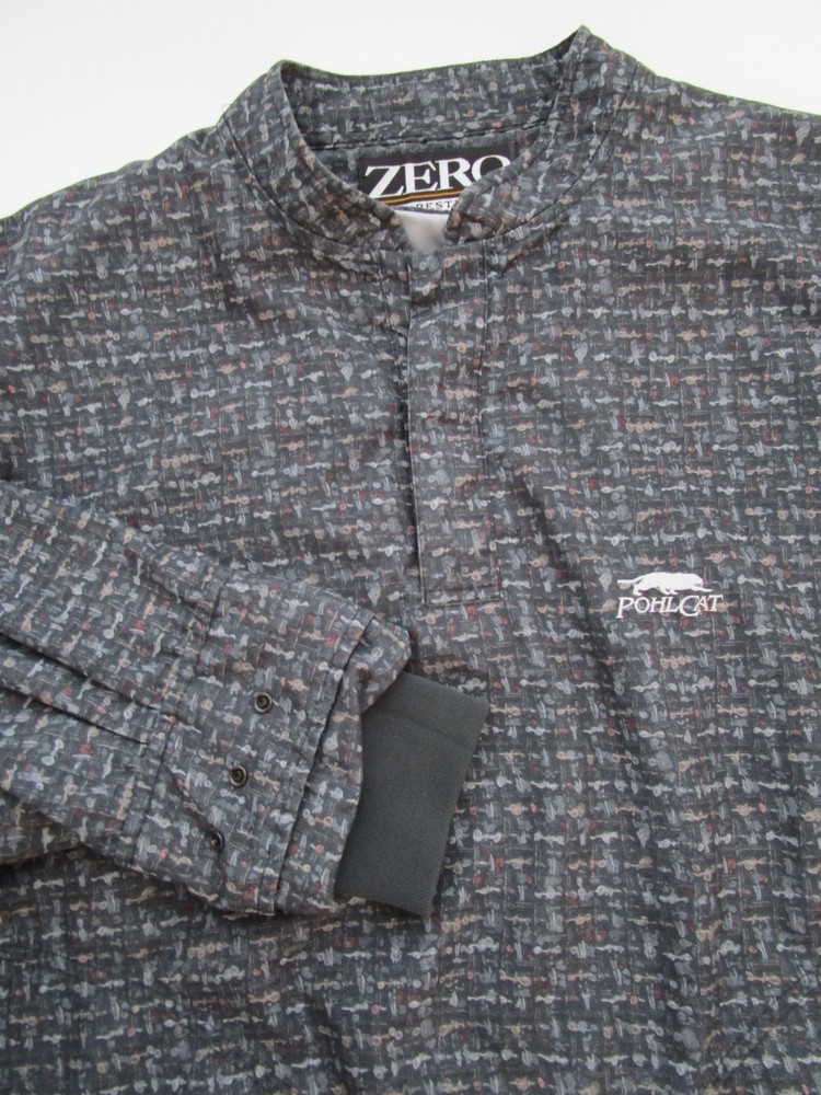 Mens Large Zero Restriction Lightweight Wind Shirt pullover Pohl Cat Golf