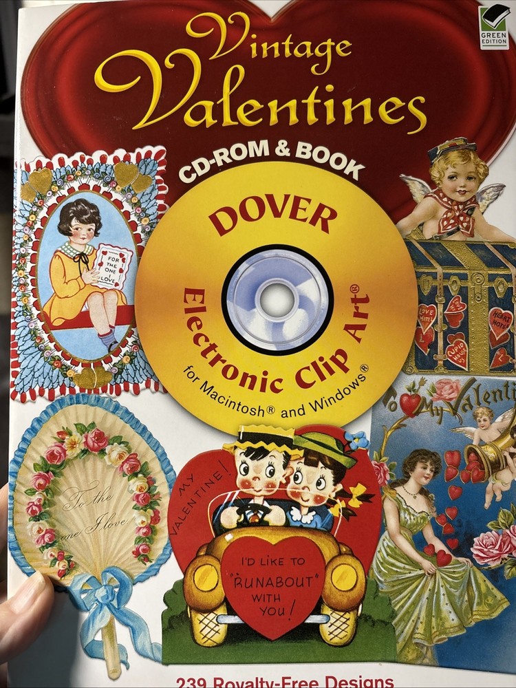 Vintage Valentines CD ROM & Book By Dover
