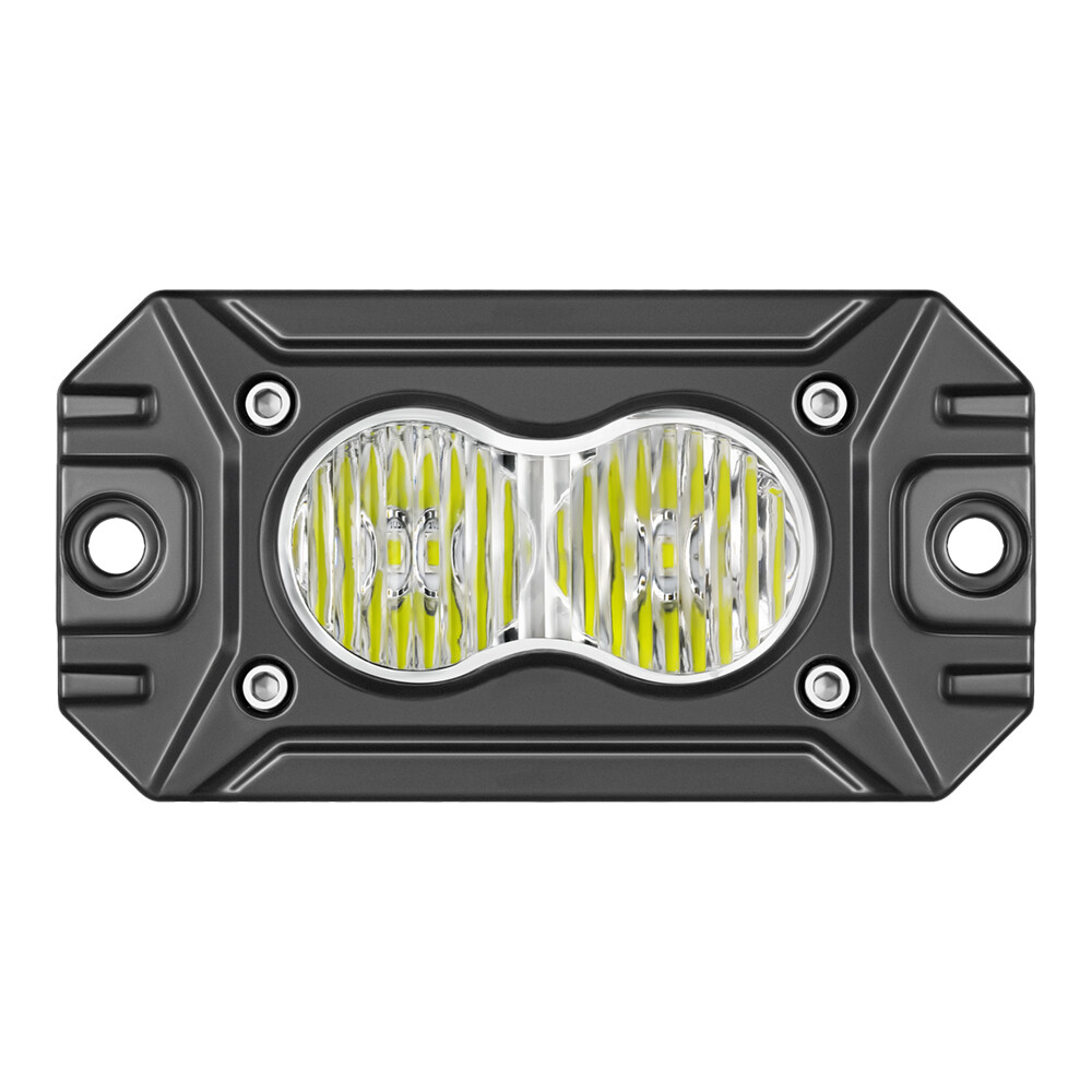 Wide Drive Flood Diffused White Rectangle LED Lights Pair Kit 4" 40W Flush Mount