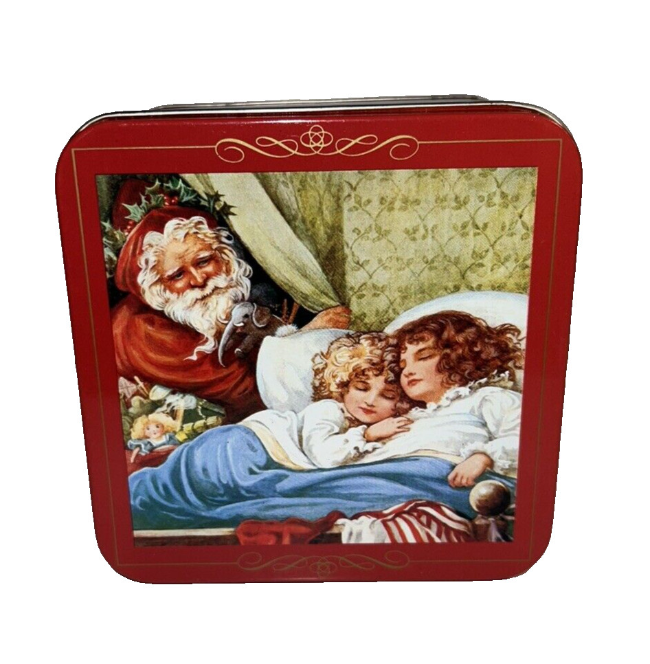 “Father Christmas” Square Tin Container 5” x 5”