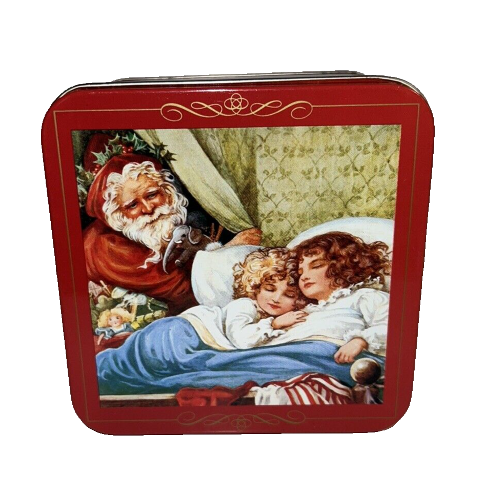 “Father Christmas” Square Tin Container 5” x 5”