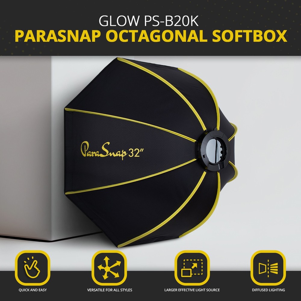 Glow ParaSnap PS-B32K 32" Octagonal Softbox for Speedlight