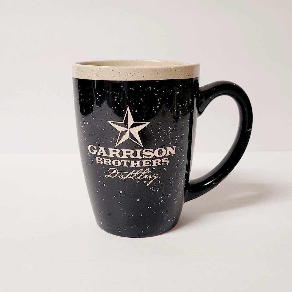 GARRISON BROTHERS Distillery Ceramic Mug Speckled Black Tan 14oz