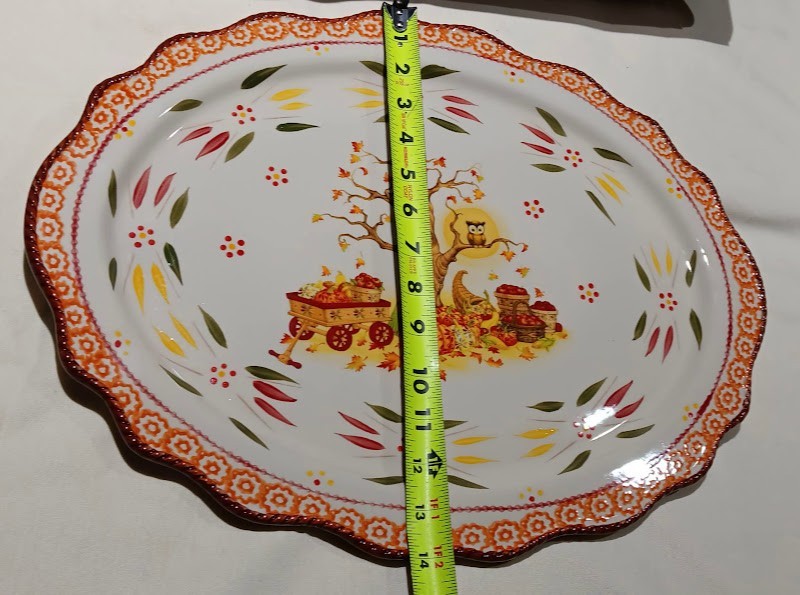 Temptations -Old World- Fall Harvest Serving Platter-New w/ Gift Box -18"
