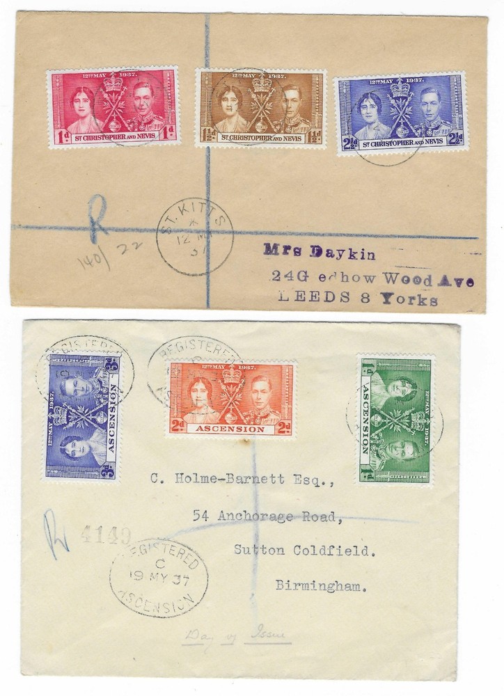 Commonwealth 1937 Coronation Covers x 9