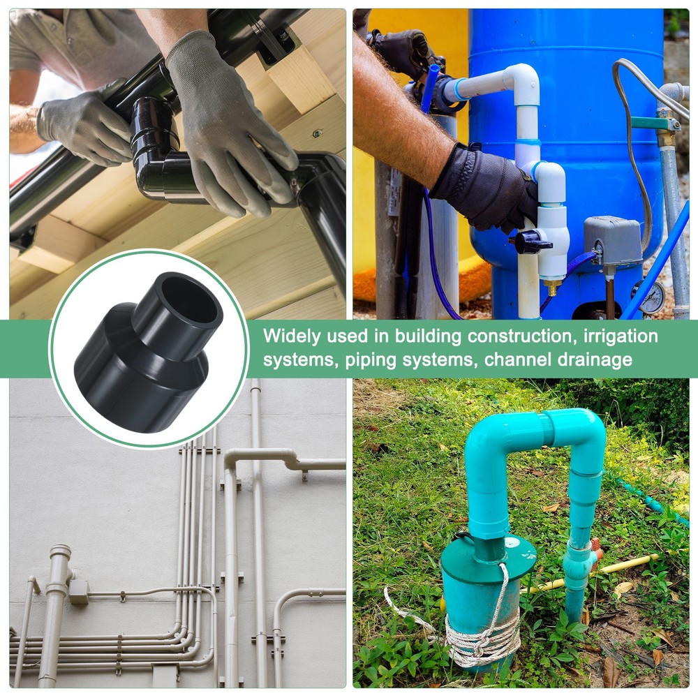 4-Pack UPVC Reducer Pipe Fitting, DN32*20 Reducing Coupling Connector, Grey