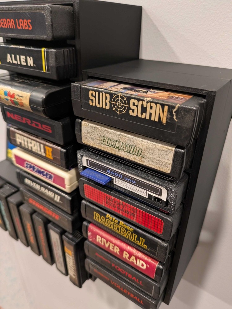 Atari 2600 Video Game Cartridge Wall Mount / Organizer / Display