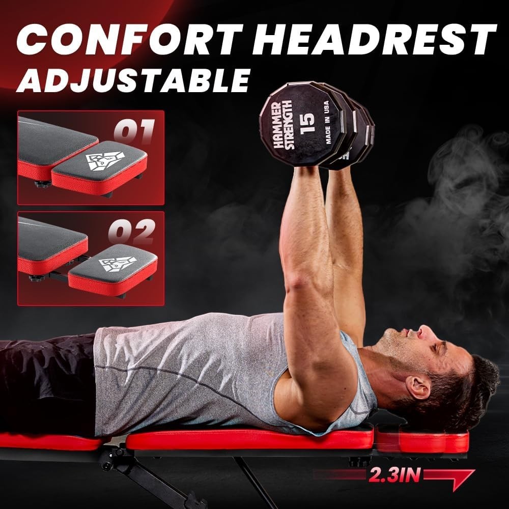 Adjustable Workout Bench with Foldable Design and Full Body Support