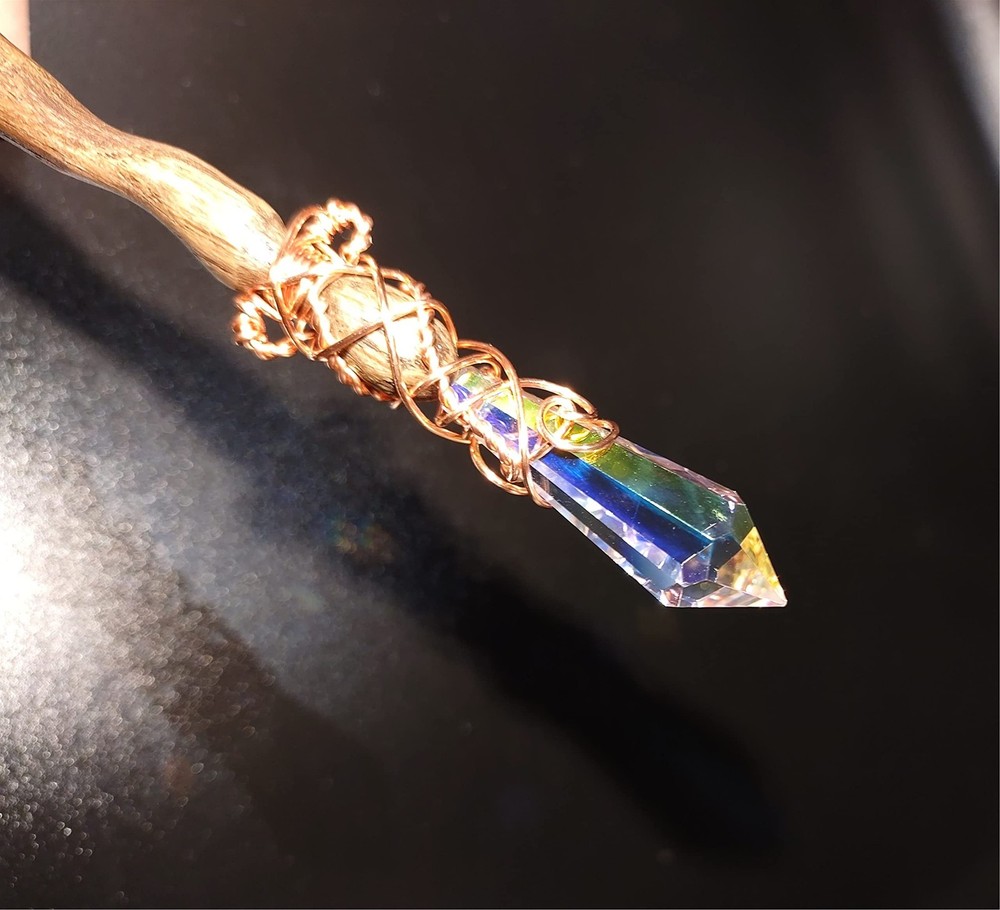 Rainbow Prism Oak Magic Wand Fast Ship