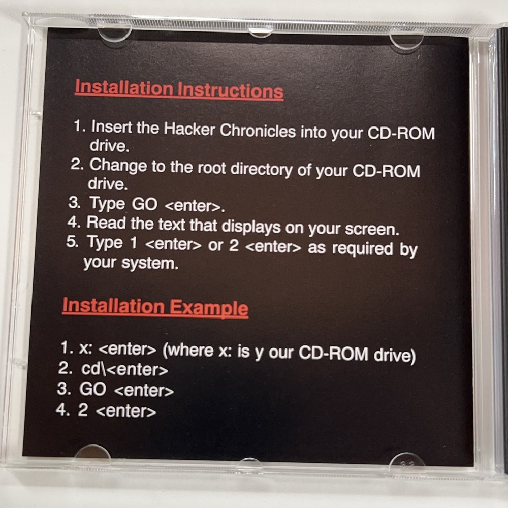 The Hacker Chronicles Volume II (PC CD-ROM, 1994) P-80 Systems DOS Software NEW!