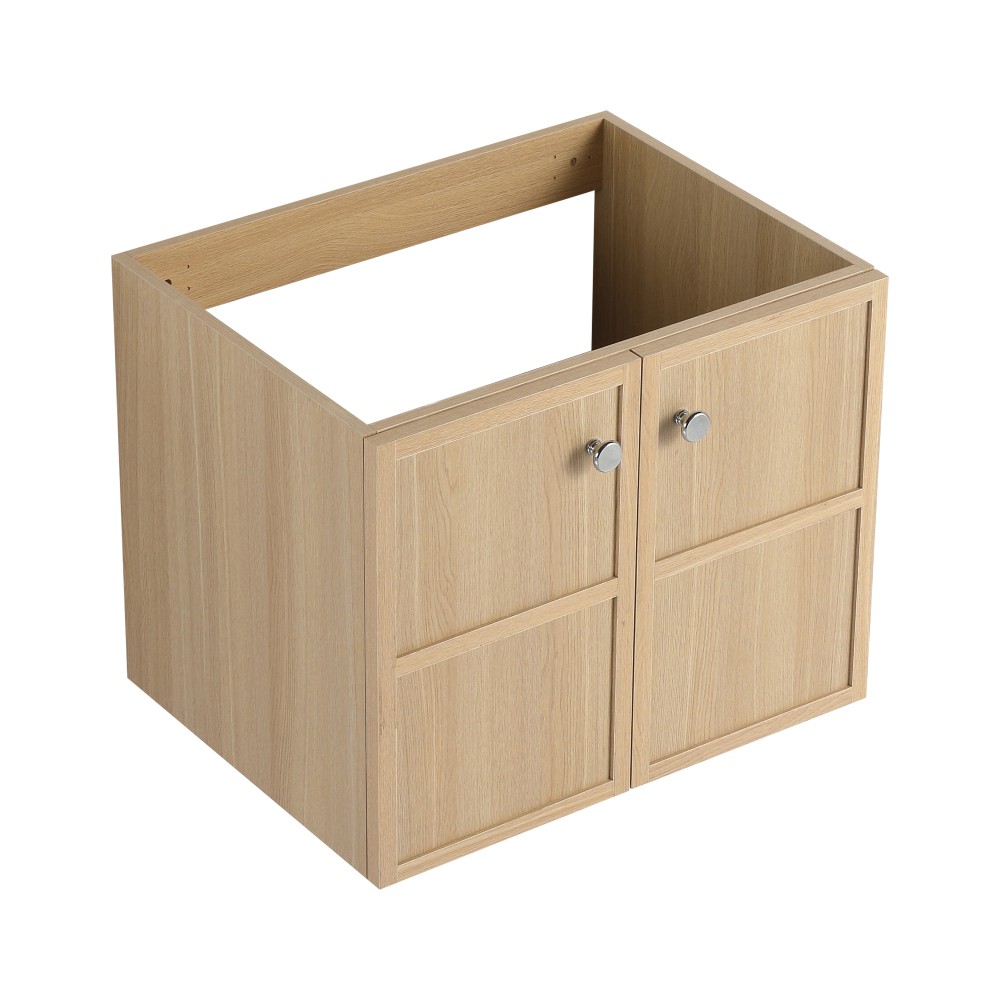 Wall-mounted Bathroom Vanity Double-Cushioned Soft-Close Doors Oak Wood