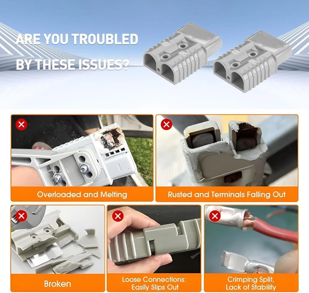 Quick Connect Disconnect Genderless Battery Plug Connector -Grey 175A 4 pack