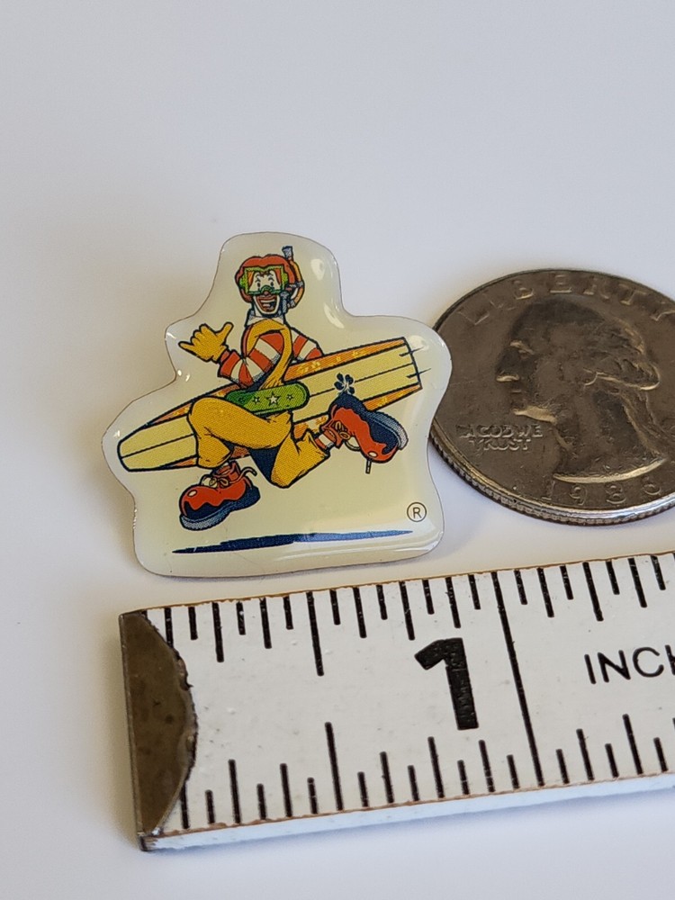 Ronald McDonald Running with a Surfboard Lapel Pin