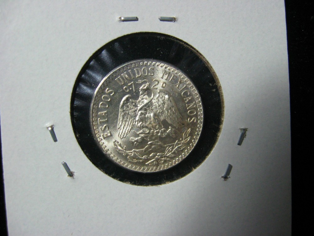 1942 MEXICO .720 SILVER 20 CENTAVO SUPER NICE GEM