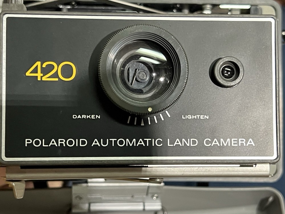 Vintage Polaroid Automatic Land Camera Model 420 With Flash Hard Case