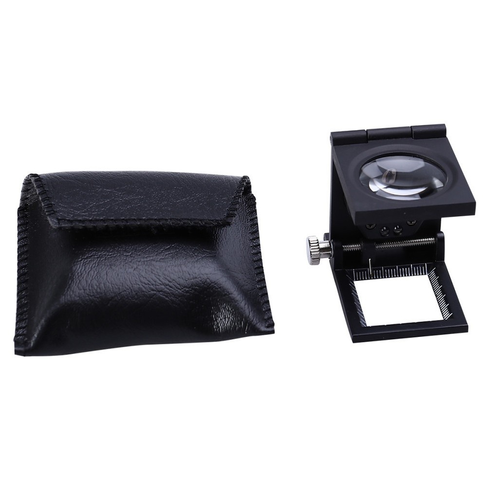 Portable Folding 8X Magnifier with 2 Bright LED Lights for Reading Maps