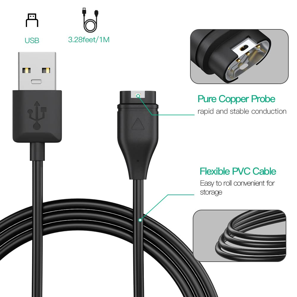 Compatible for Garmin Charger Cable (3 Pack)