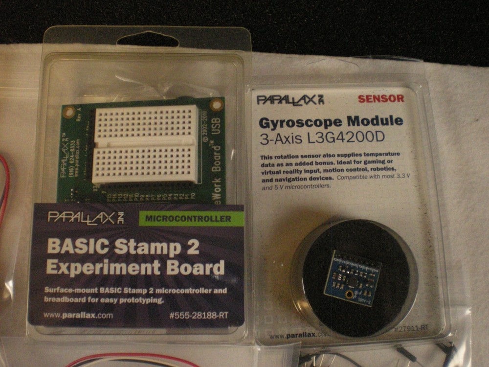 Micro Controller Basic Stamp Board Kit, + Motors + Sensors +More (DESCRIPTION)
