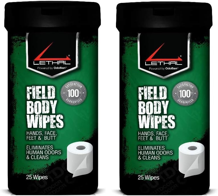 2-Pack LETHAL Hunting Scent Eliminator Field Body Wipes