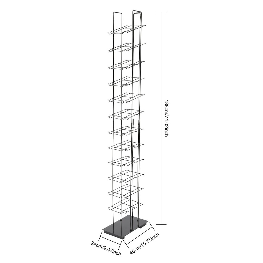 12 Tier Metal Rotating Hat Display Rack Floor Standing Hat Organizer Cap Rack